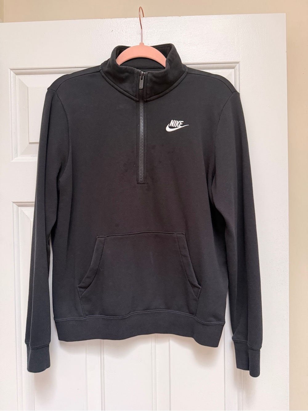 Nike Black Women's Half-Zip Pullover with White Swoosh